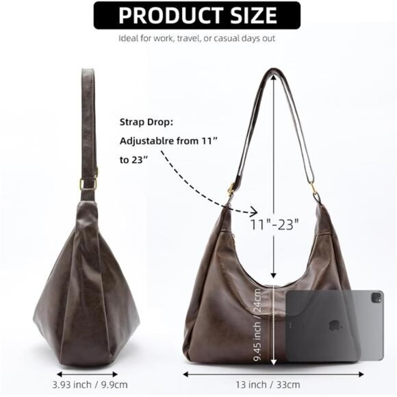 Amazon.com: NIUEIMEE ZHOU Shoulder Bag for Women Ultra Soft  Hobo Bags for Women, Ultra Soft Foldable Vegan Leather Shoulder